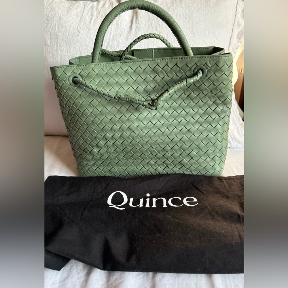 Quince Medium Italian Leather woven satchel
Sage